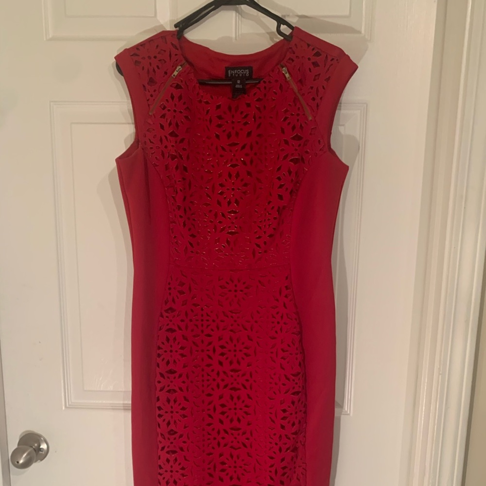 Lace cutout work dress